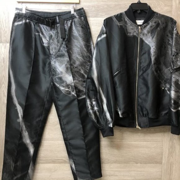Taakk Med Black Marbled Nylon Utility Buckle Pants - Picture 1 of 7